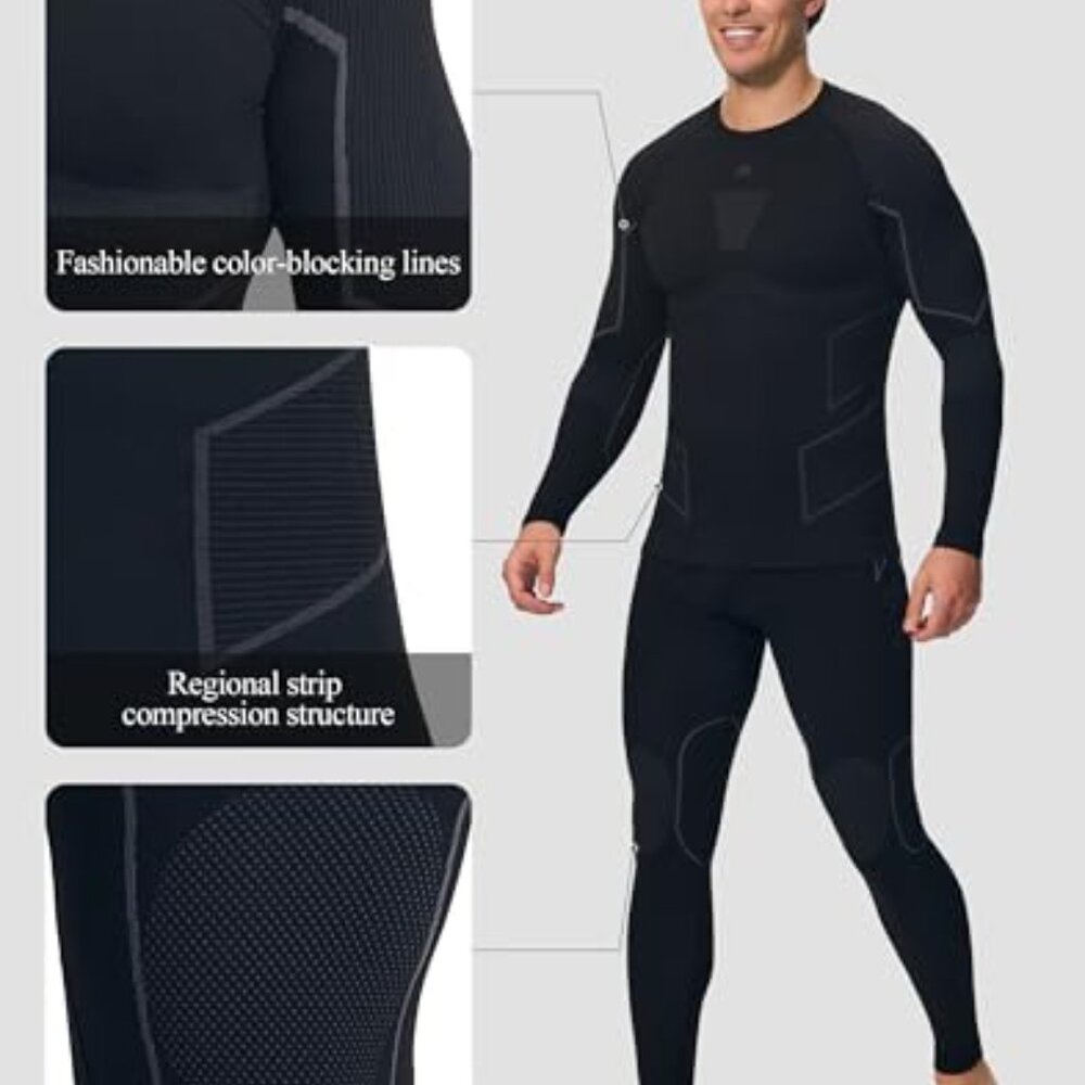 Men's Thermal Base Layer Set Quick Drying Warm Co… - image 7